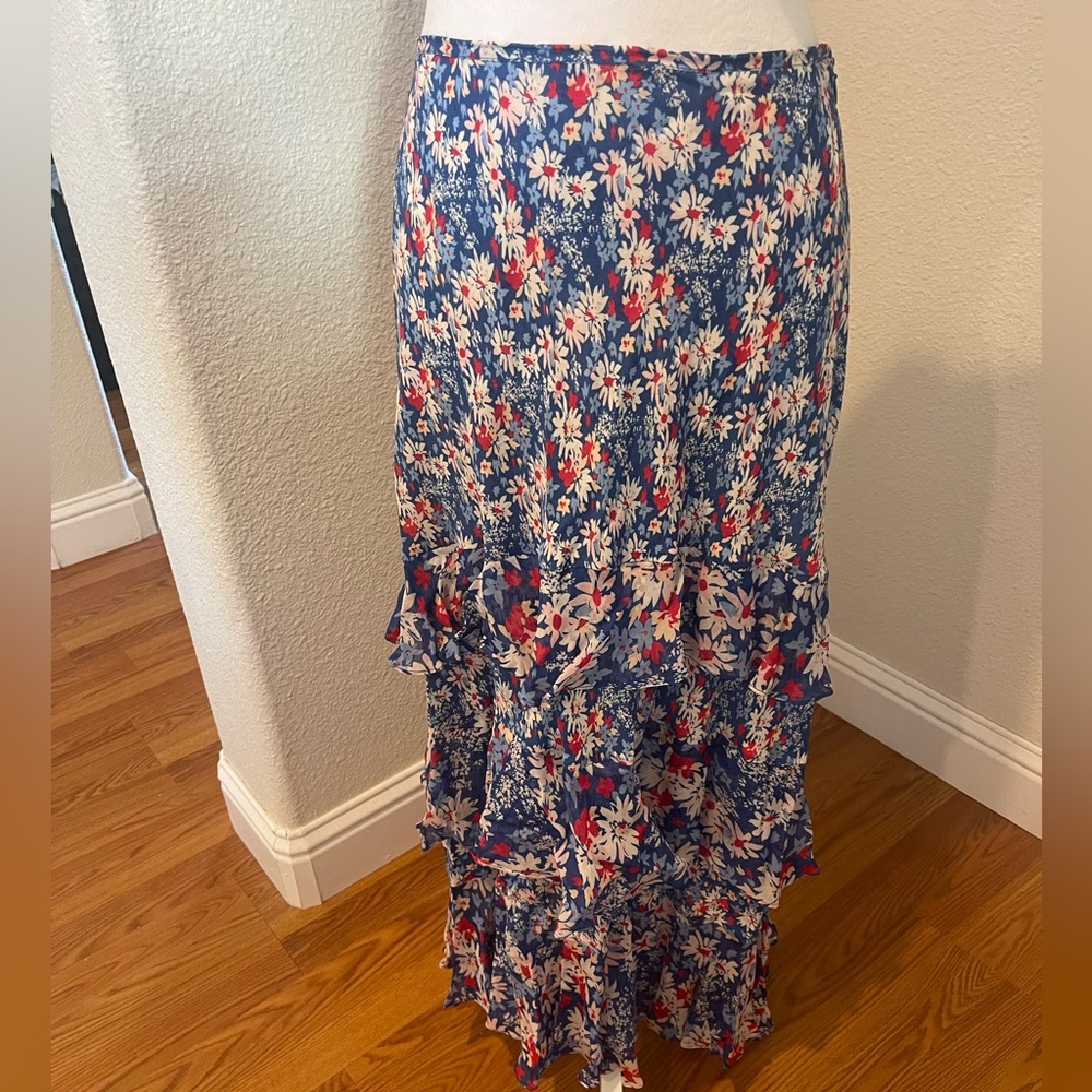 HARRODS Floral Ruffled Skirt